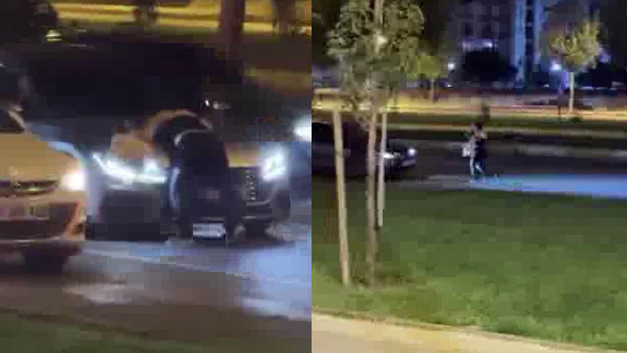 Alkollü kadın sürücü, araçları tekmeledi