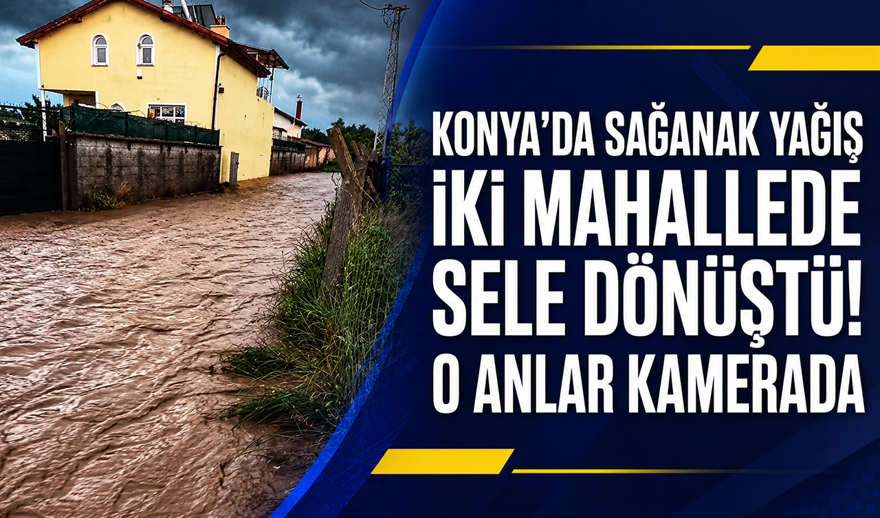 Konya’da sağanak yağış iki mahallede sele dönüştü! O anlar kamerada